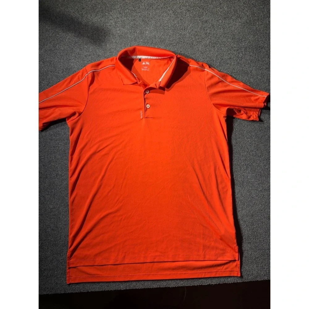 Adidas Golf Adizero Polo Shirt Mens Large Orange Short Sleeve Z75245 Performance